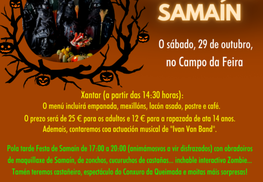 Xantar, actuacións musicais e unha festa para a rapazada: así será a festa do Magosto e Samaín de Carral